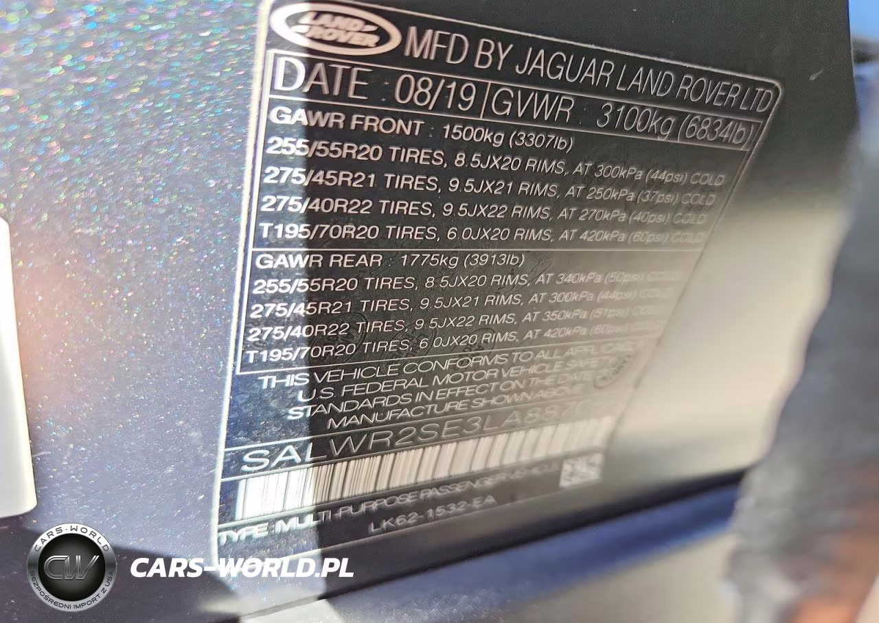 2020 Land Rover Range Rover Sport P525 Hse VIN:SALWR2SE3LA887055 - 12