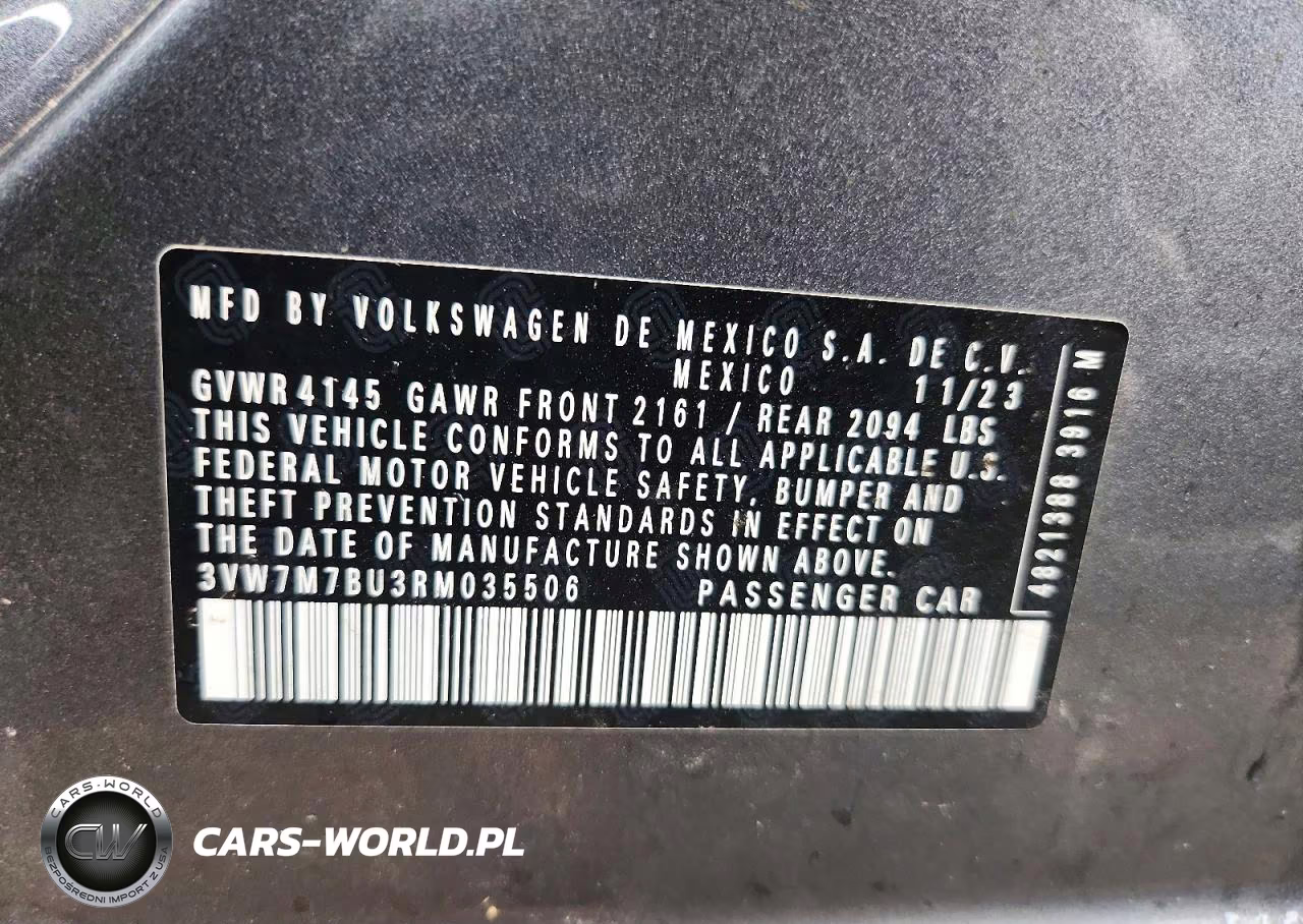 2024 Volkswagen Jetta Se VIN:3VW7M7BU3RM035506 - 13