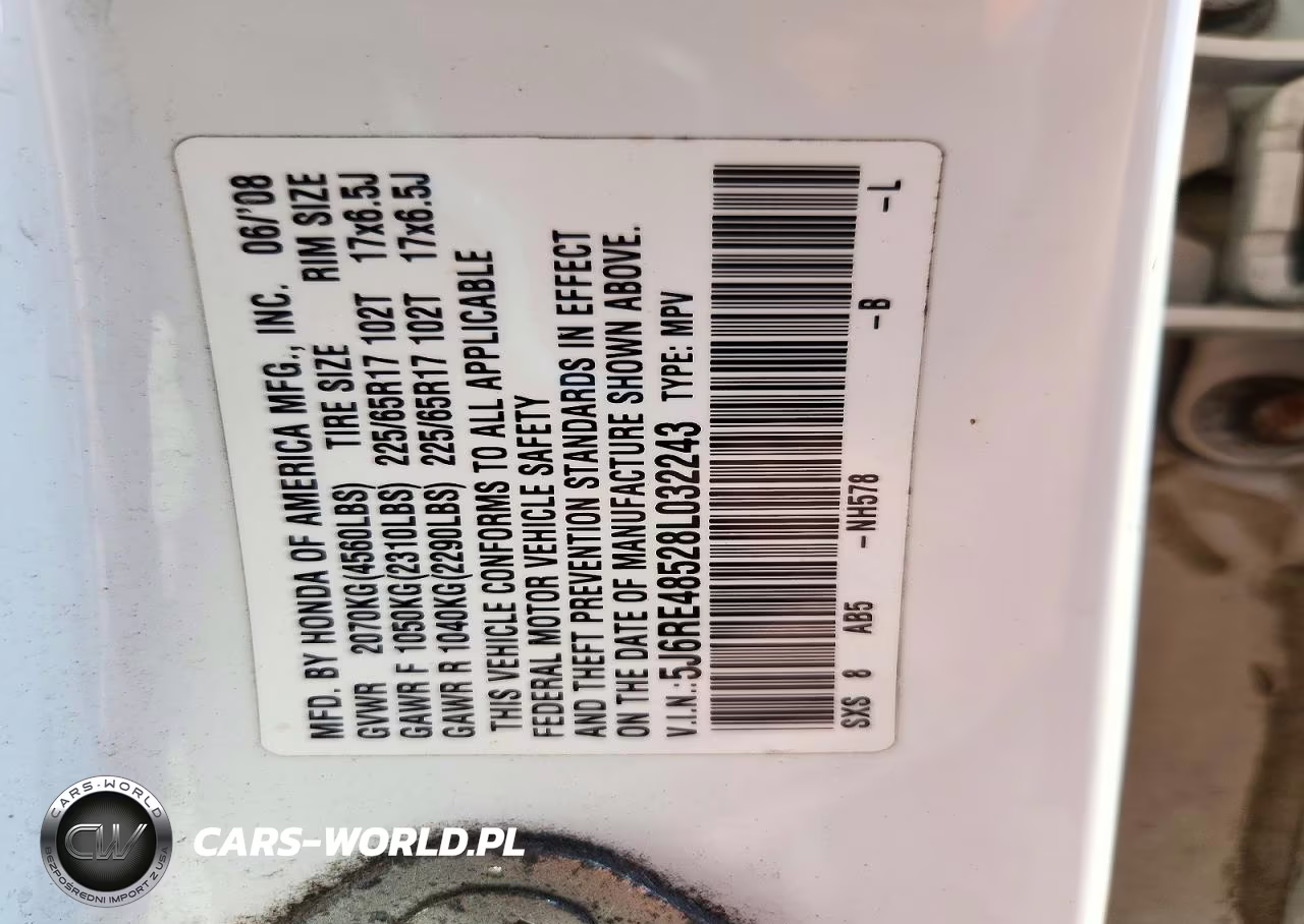 2008 Honda Cr-V Ex VIN:5J6RE48528L032243 - 13