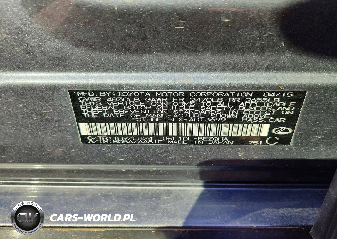 2015 Lexus Gs 350 VIN:JTHBE1BLXFA013699 - 12