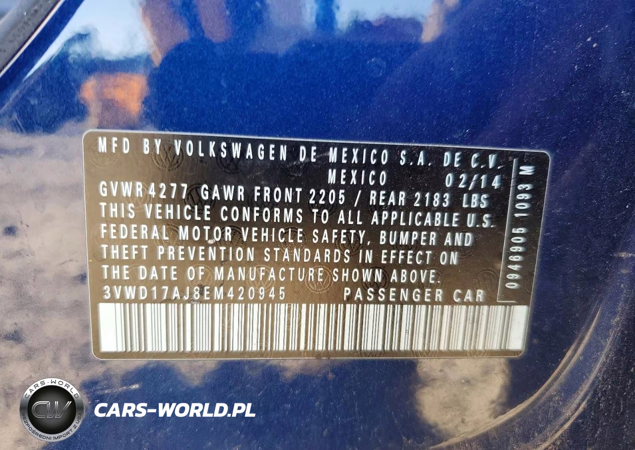 2014 Volkswagen Jetta Se VIN:3VWD17AJ8EM420945 - 13