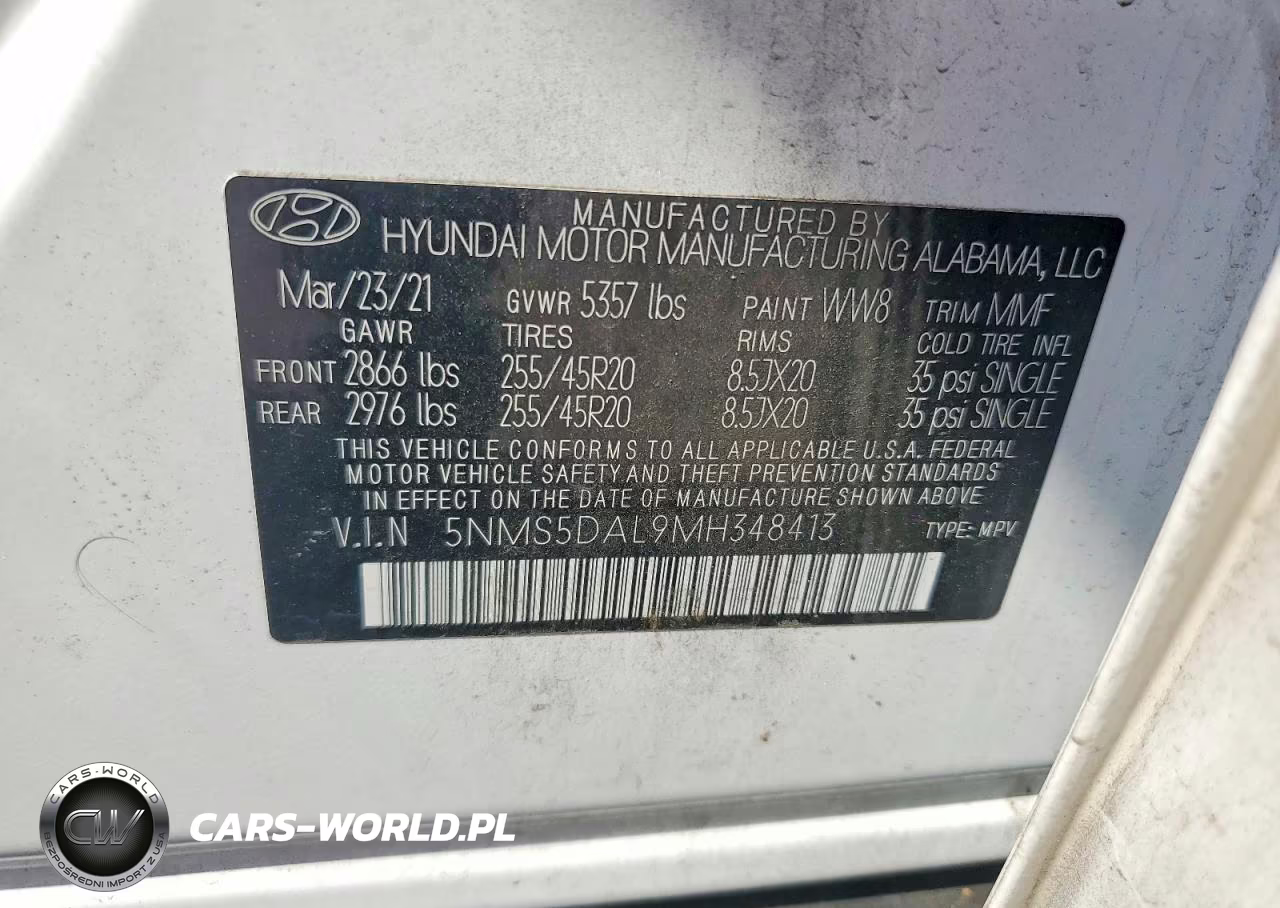 2021 Hyundai Santa Fe Calligraphy VIN:5NMS5DAL9MH348413 - 14
