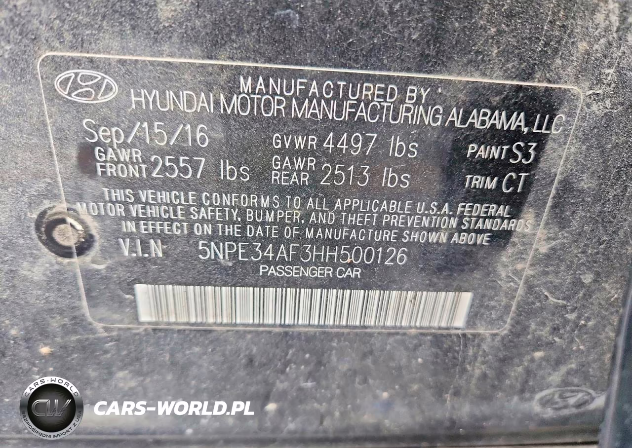 2017 Hyundai Sonata Sport VIN:5NPE34AF3HH500126 - 12