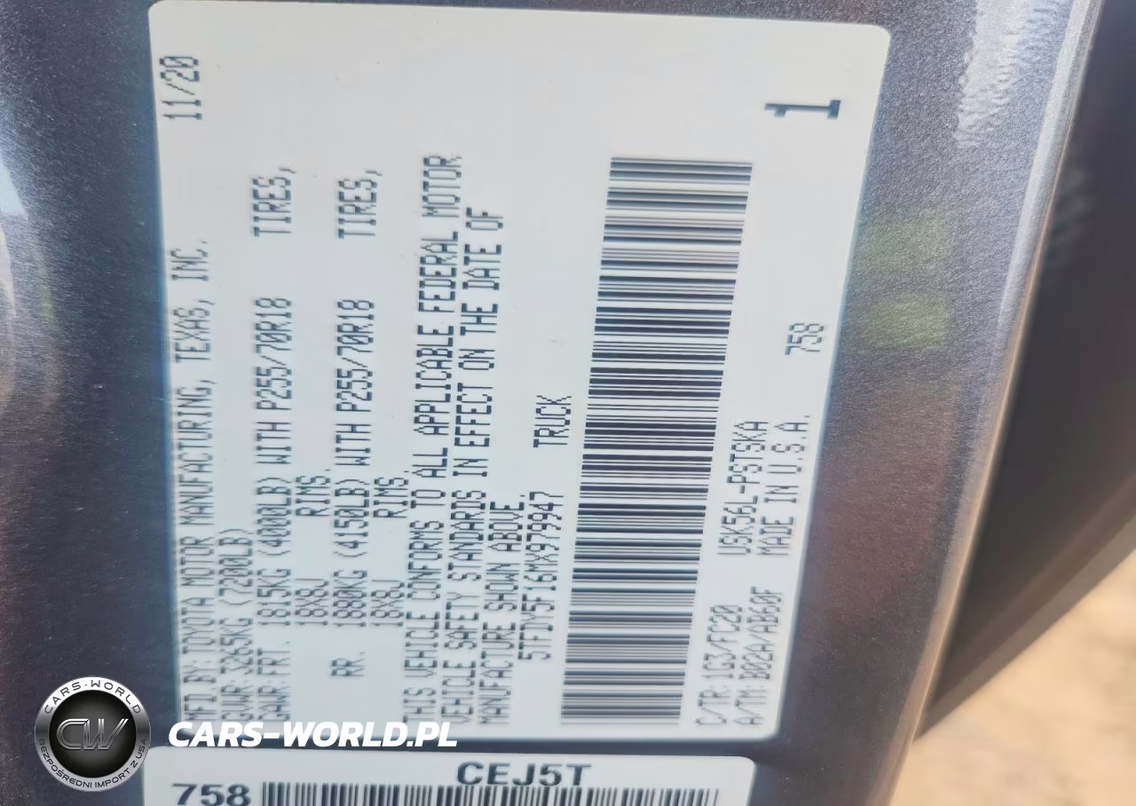 2021 Toyota Tundra Sr5 VIN:5TFDY5F16MX979947 - 12