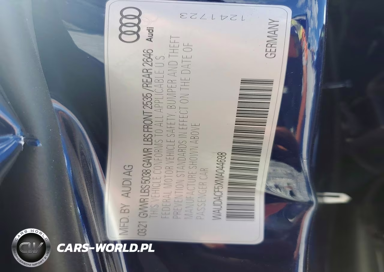 2021 Audi A5 Sportback Premium 45 Tfsi Quattro S Tronic VIN:WAUDACF5XMA044698 - 12