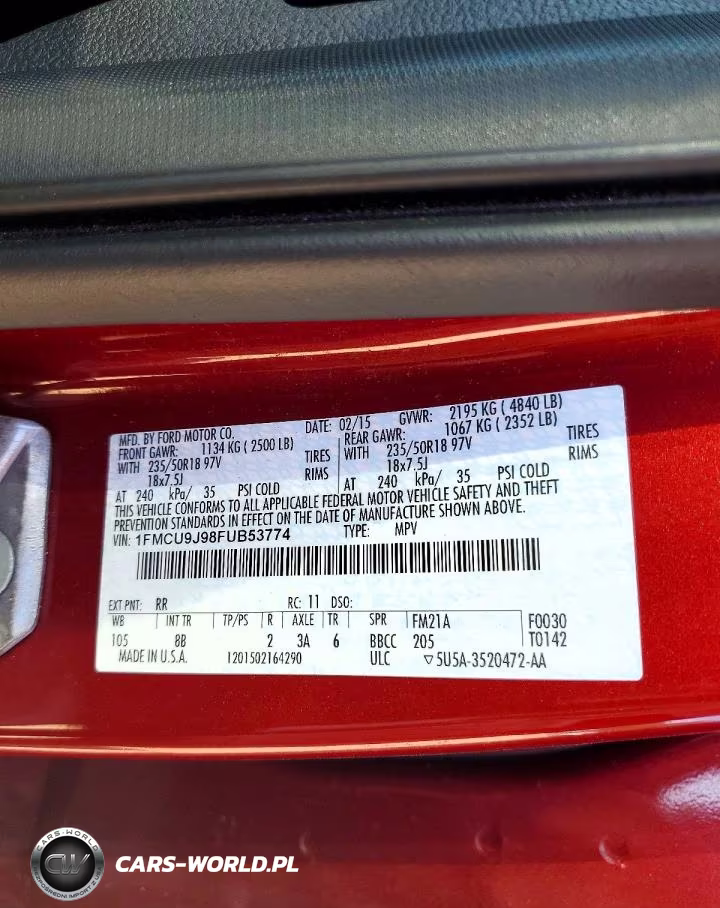 2015 Ford Escape Titanium VIN:1FMCU9J98FUB53774 - 14