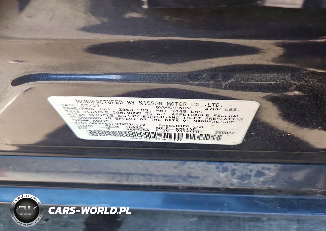 2007 Infiniti G35 X VIN:JNKBV61F37M824172 - 12