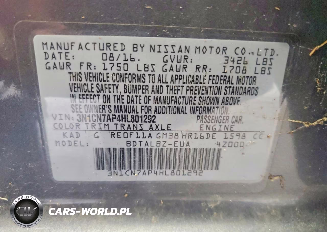 2017 Nissan Versa 1.6 S VIN:3N1CN7AP4HL801292 - 12