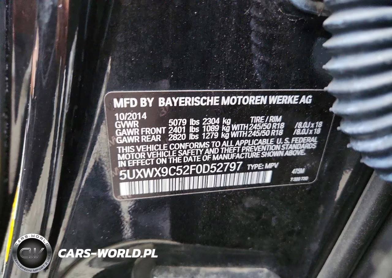 2015 BMW X3 xDrive28I VIN:5UXWX9C52F0D52797 - 13
