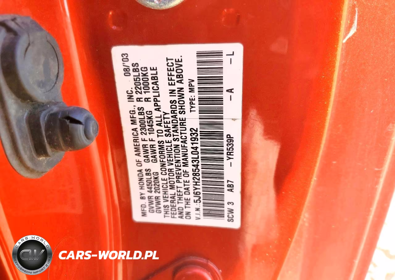 2003 Honda Element Ex VIN:5J6YH28543L041932 - 13