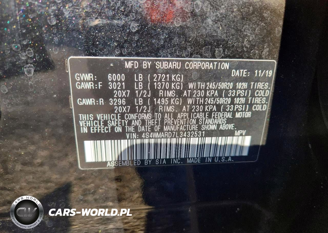 2020 Subaru Ascent Touring VIN:4S4WMARD7L3432531 - 13