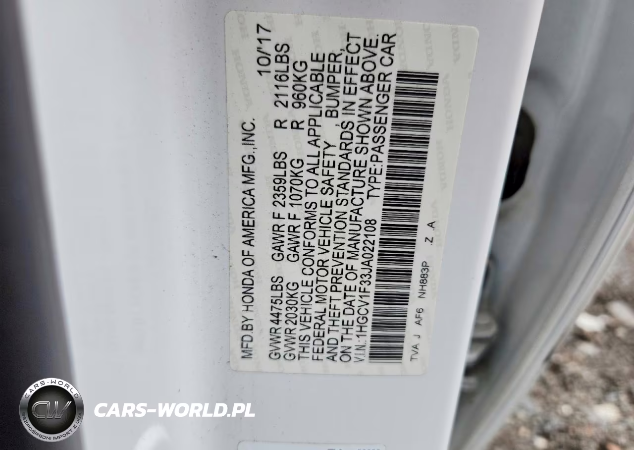 2018 Honda Accord Sport VIN:1HGCV1F33JA022108 - 12