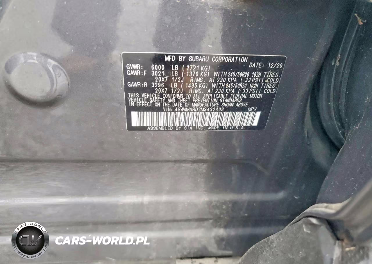 2021 Subaru Ascent Touring VIN:4S4WMARD2M3432308 - 13