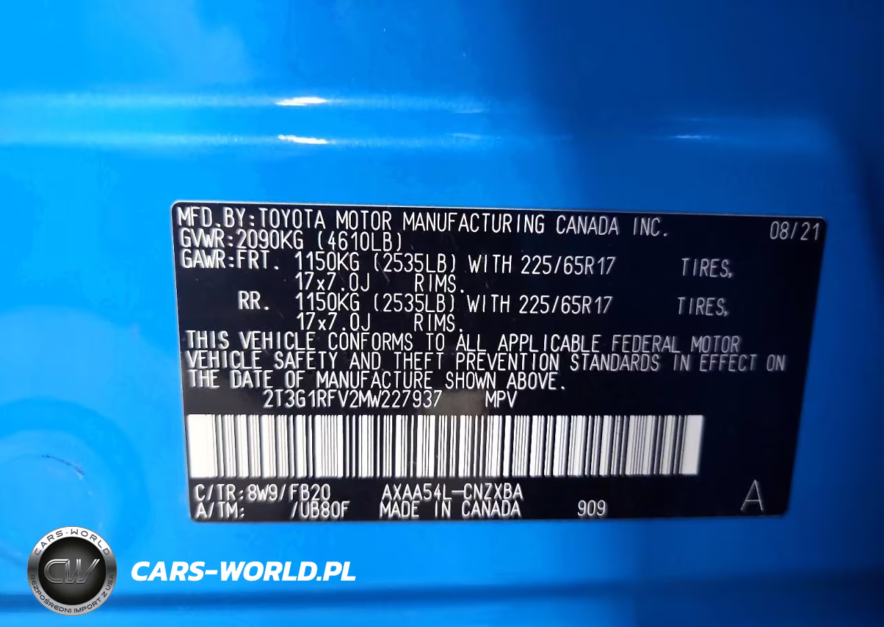 2021 Toyota Rav4 Le VIN:2T3G1RFV2MW227937 - 13