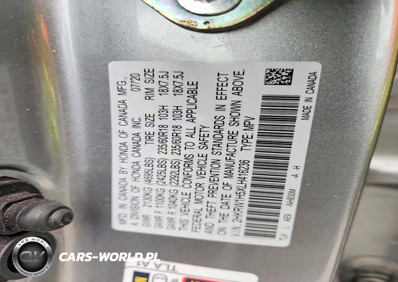 2020 Honda Cr-V Ex VIN:2HKRW1H5XLH416236 - 13