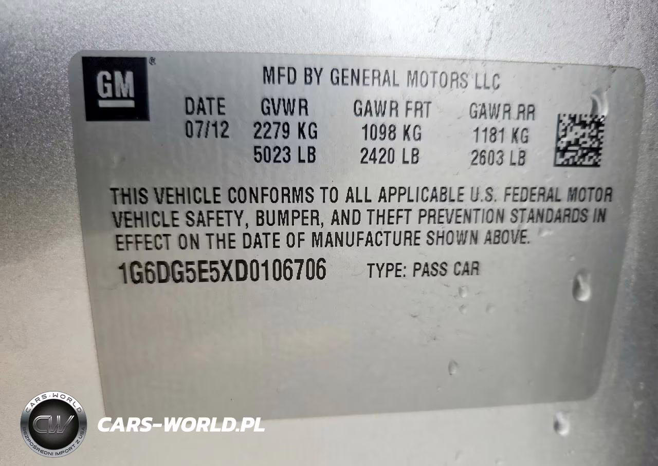 2013 Cadillac Cts Luxury Collection VIN:1G6DG5E5XD0106706 - 12