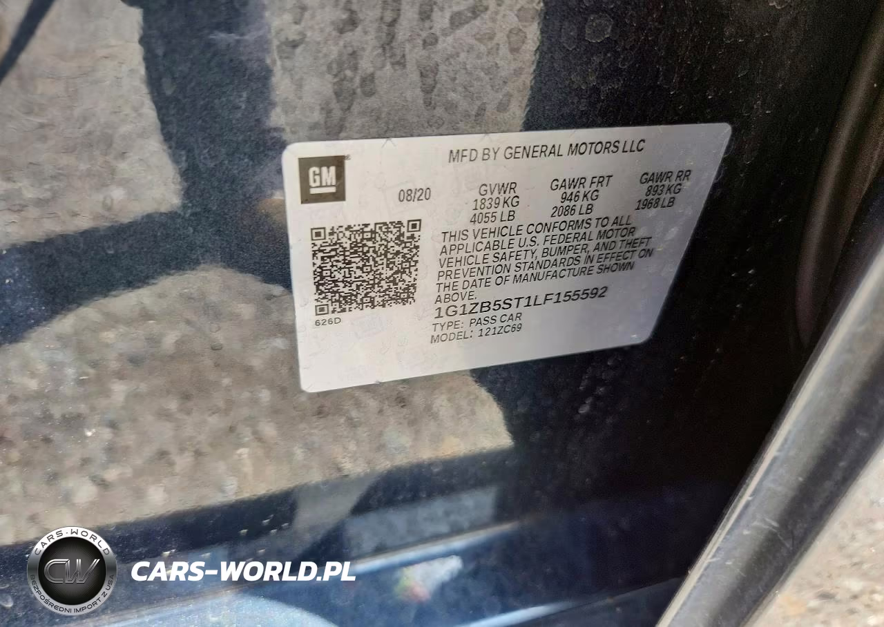 2020 Chevrolet Malibu Ls VIN:1G1ZB5ST1LF155592 - 12