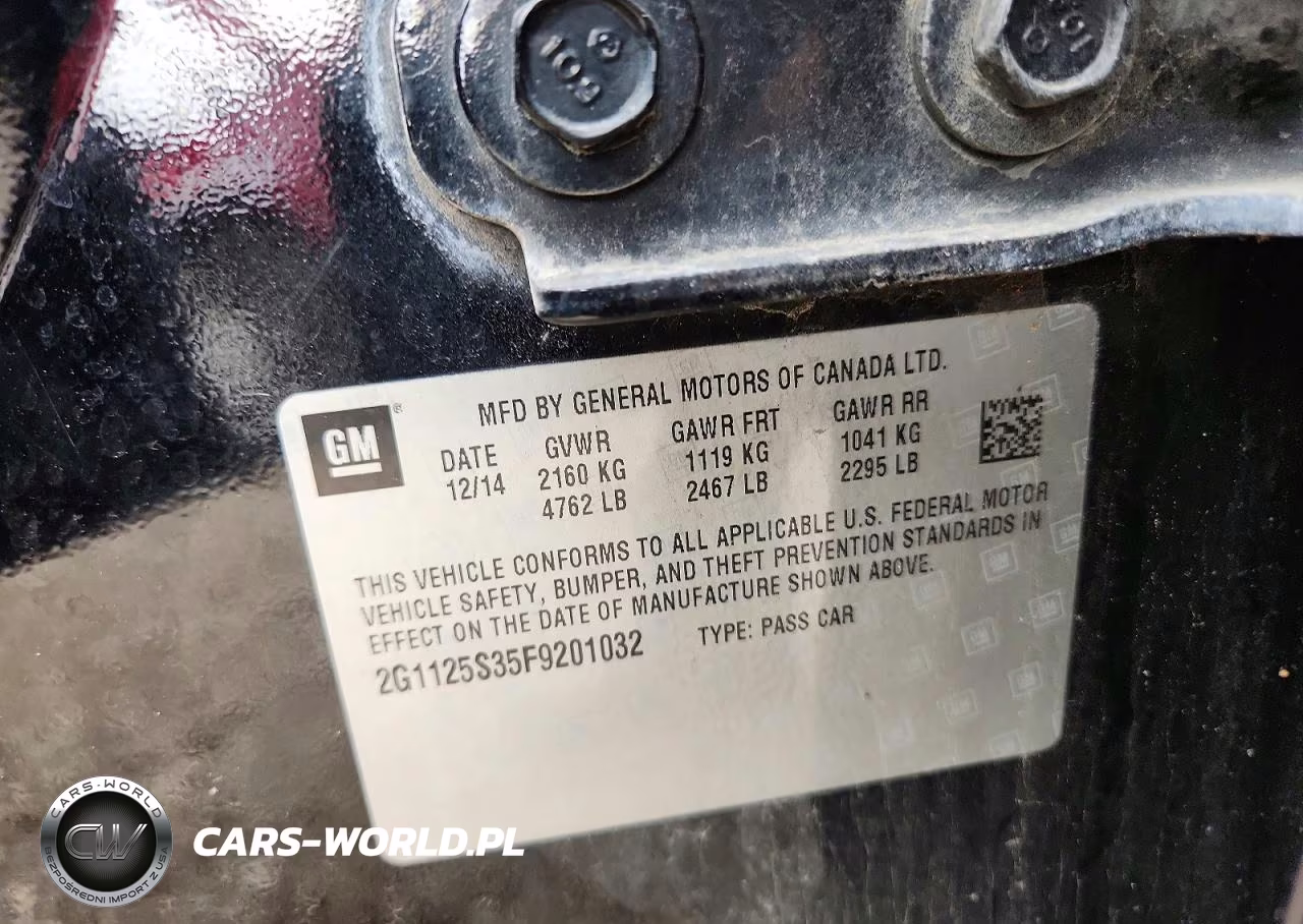 2015 Chevrolet Impala Lt VIN:2G1125S35F9201032 - 12