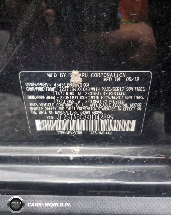 2019 Subaru Crosstrek VIN:JF2GTABC8KH342899 - 13