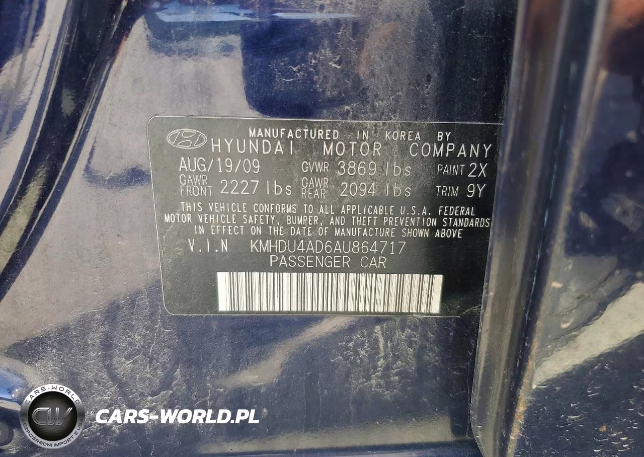 2010 Hyundai Elantra Gls VIN:KMHDU4AD6AU864717 - 12