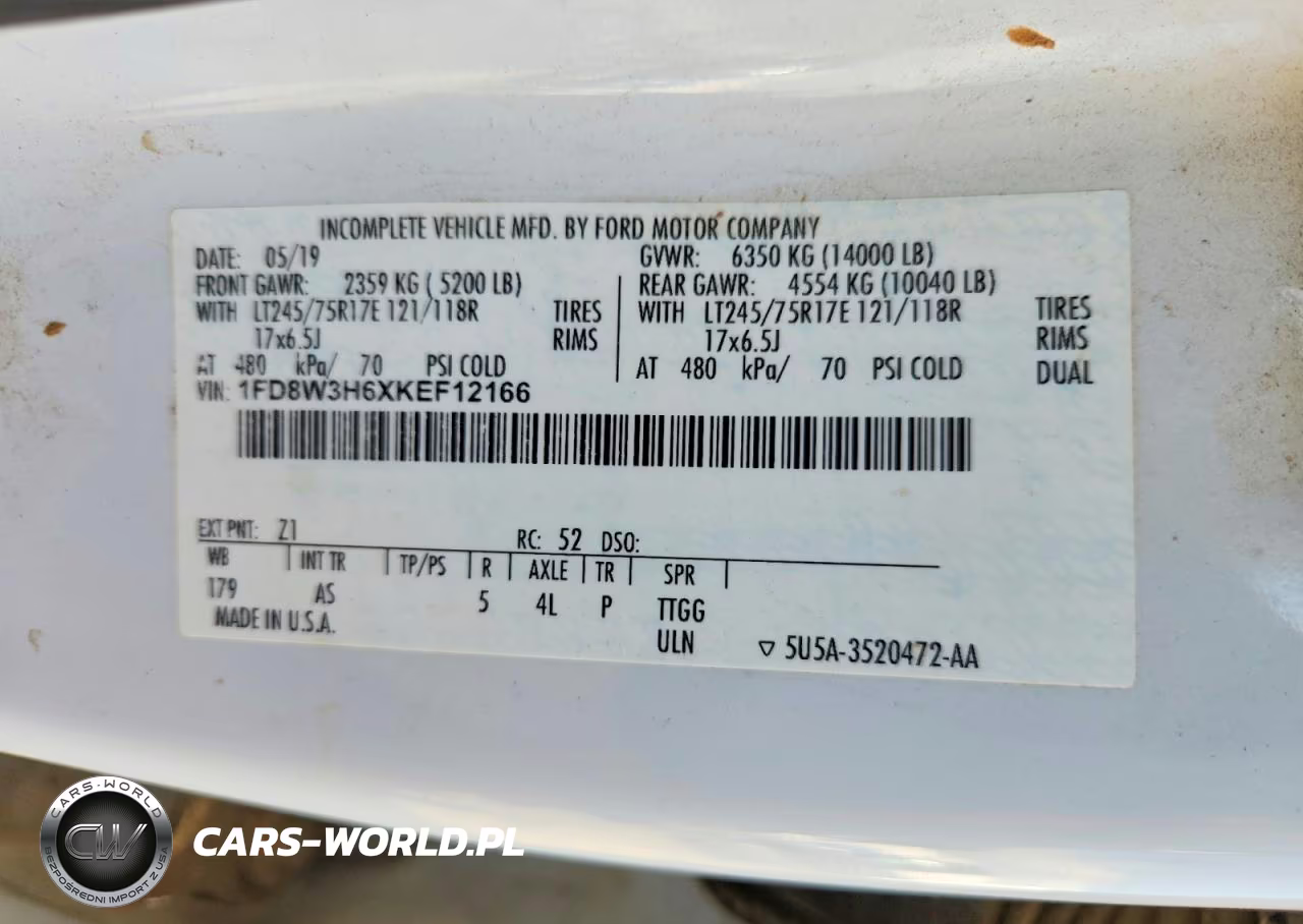 2019 Ford F350 Super Duty VIN:1FD8W3H6XKEF12166 - 12