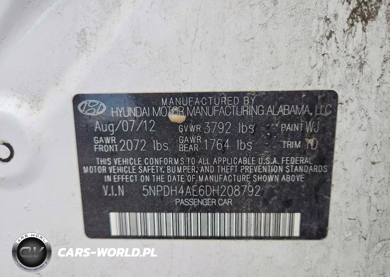 2013 Hyundai Elantra Gls VIN:5NPDH4AE6DH208792 - 12