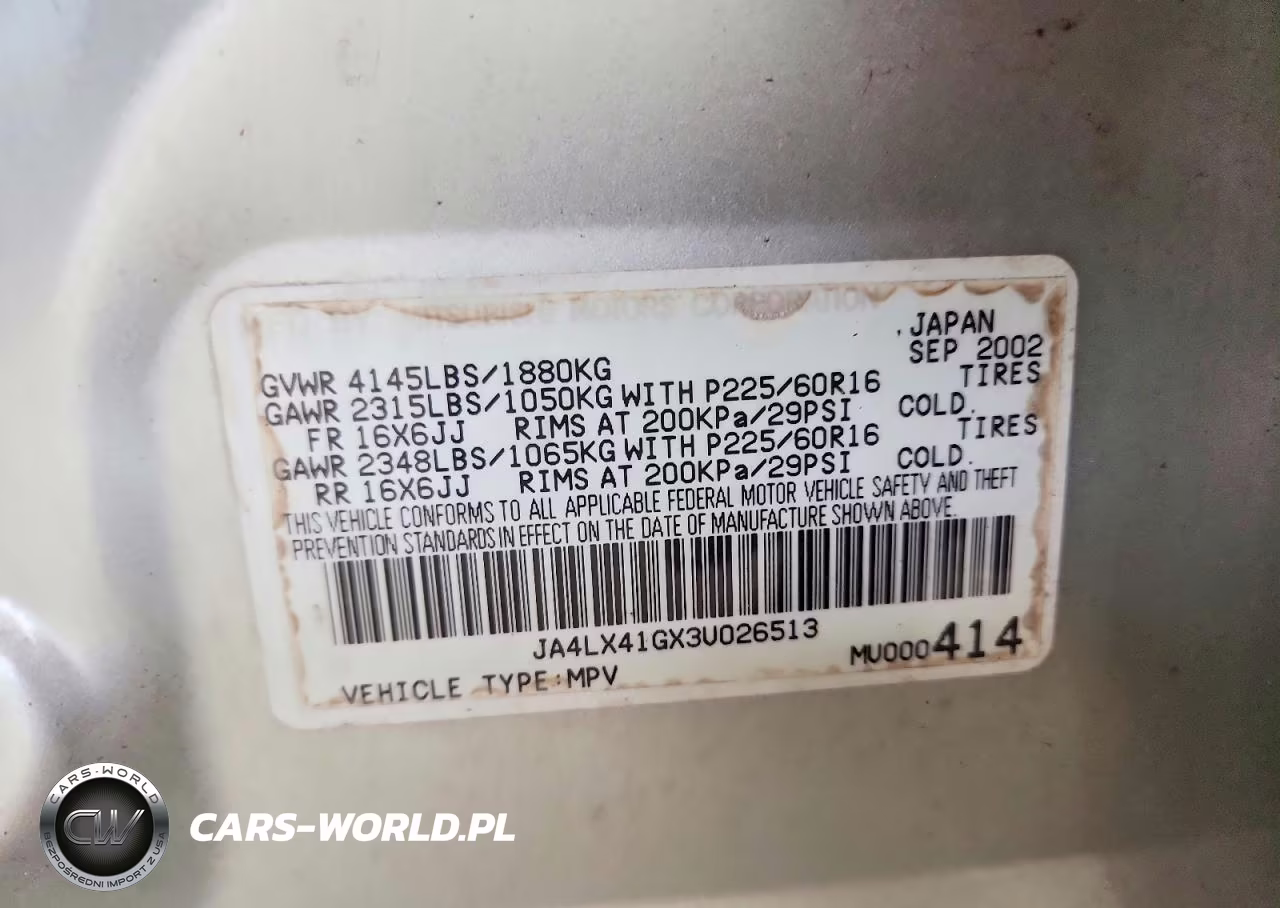 2003 Mitsubishi Outlander Xls VIN:JA4LX41GX3U026513 - 13