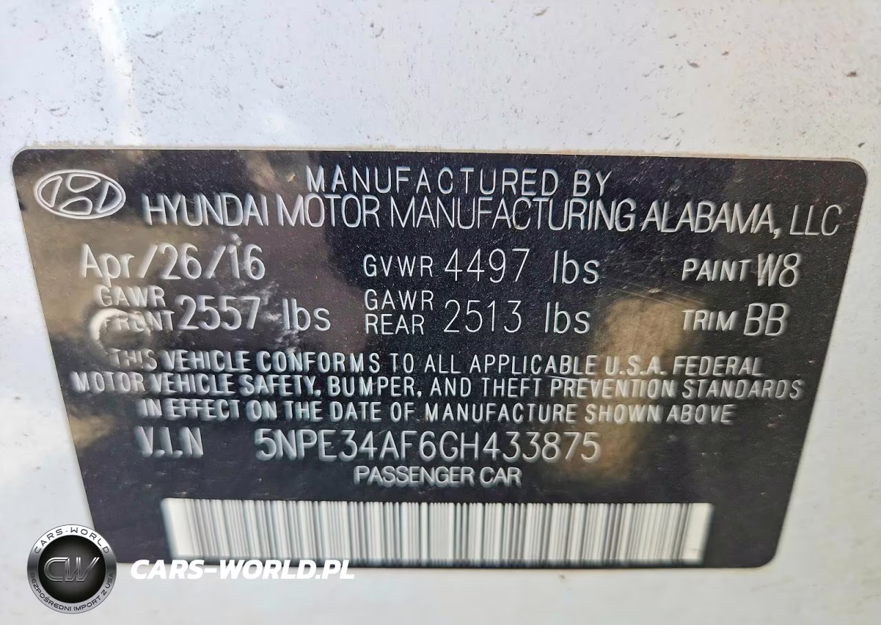 2016 Hyundai Sonata Sport VIN:5NPE34AF6GH433875 - 12