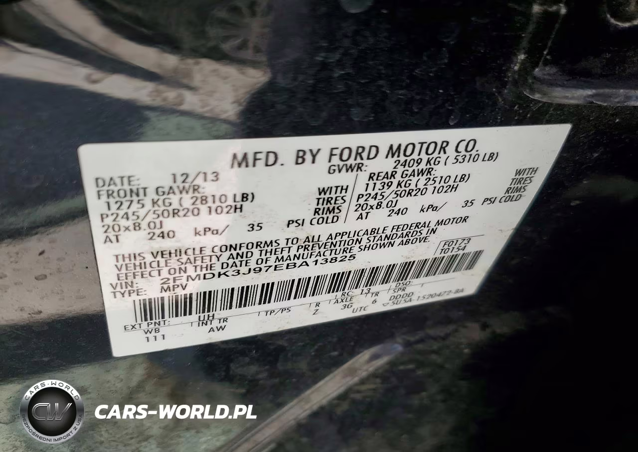 2014 Ford Edge Sel VIN:2FMDK3J97EBA13825 - 13