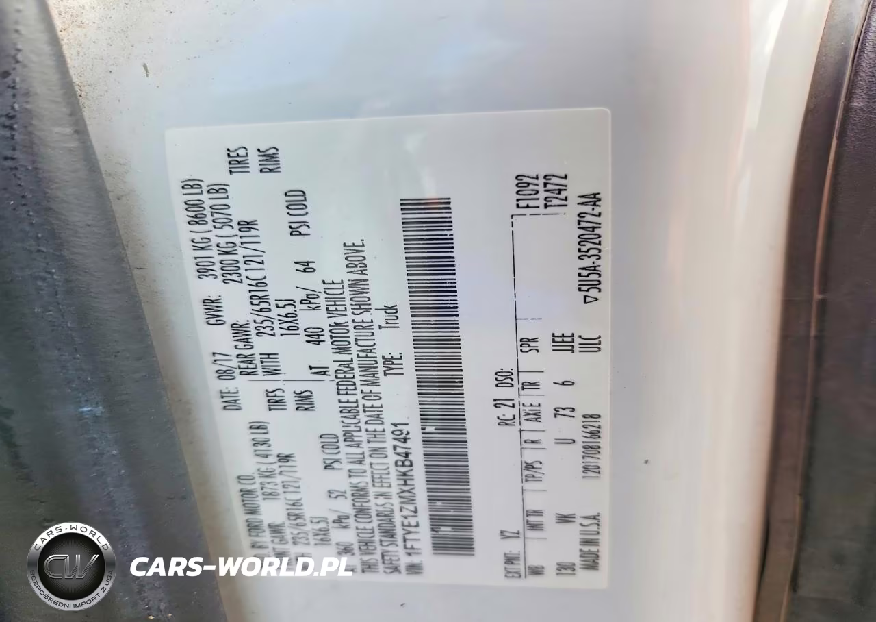 2017 Ford Transit T-150 VIN:1FTYE1ZMXHKB47491 - 13