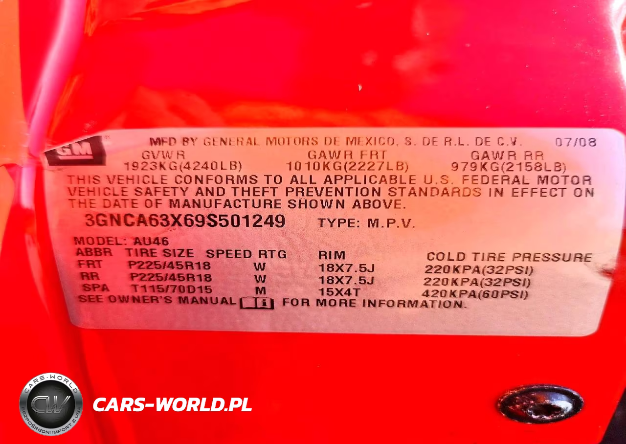 2009 Chevrolet Hhr Ss VIN:3GNCA63X69S501249 - 13