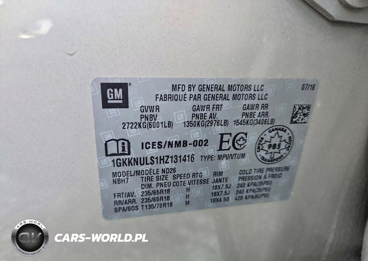 2017 GMC Acadia Slt-1 VIN:1GKKNULS1HZ131416 - 13