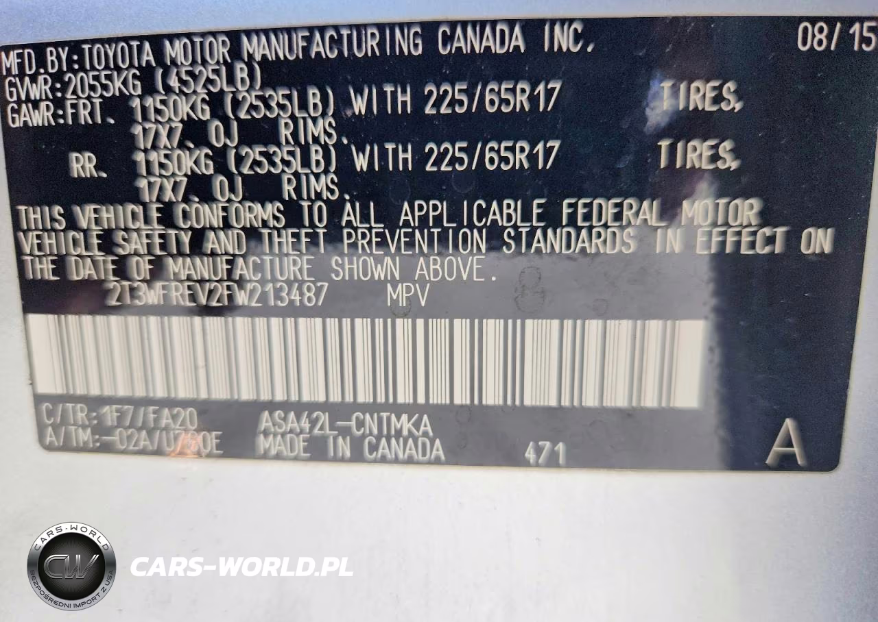 2015 Toyota Rav4 Xle VIN:2T3WFREV2FW213487 - 13