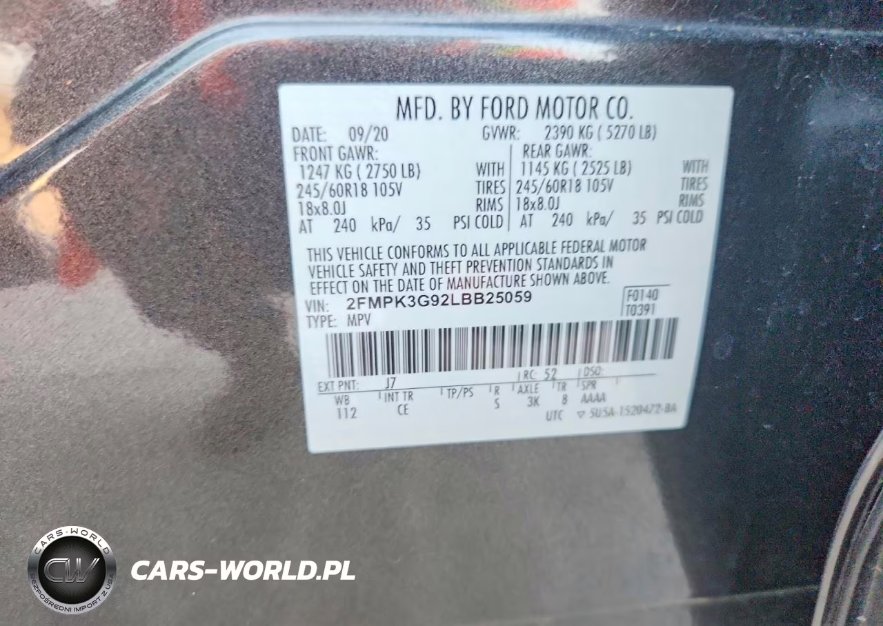 2020 Ford Edge Se VIN:2FMPK3G92LBB25059 - 13