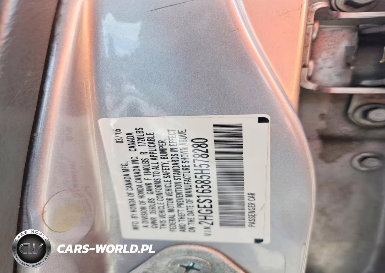 2005 Honda Civic Lx VIN:2HGES16585H578280 - 13