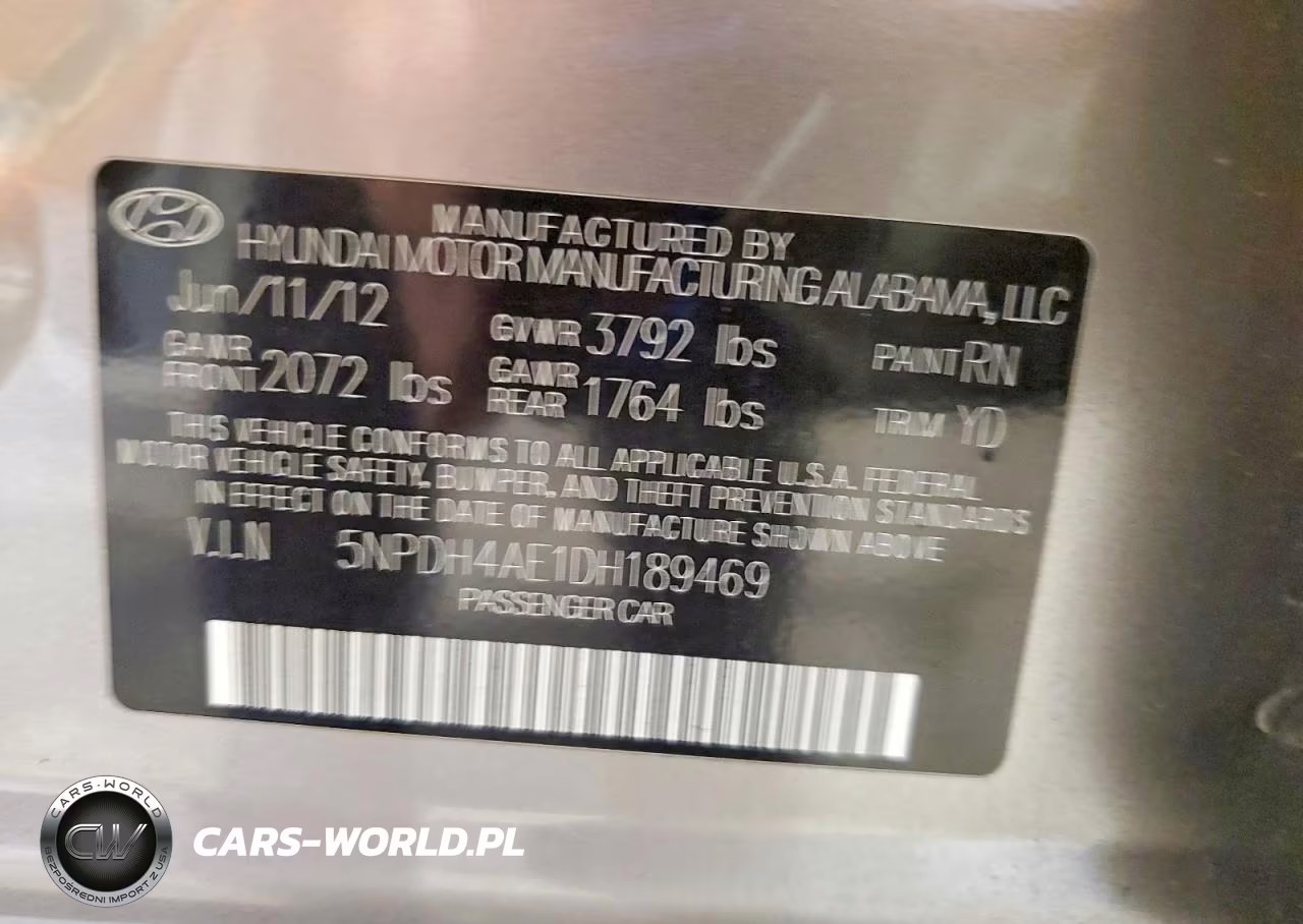 2013 Hyundai Elantra Gls VIN:5NPDH4AE1DH189469 - 12