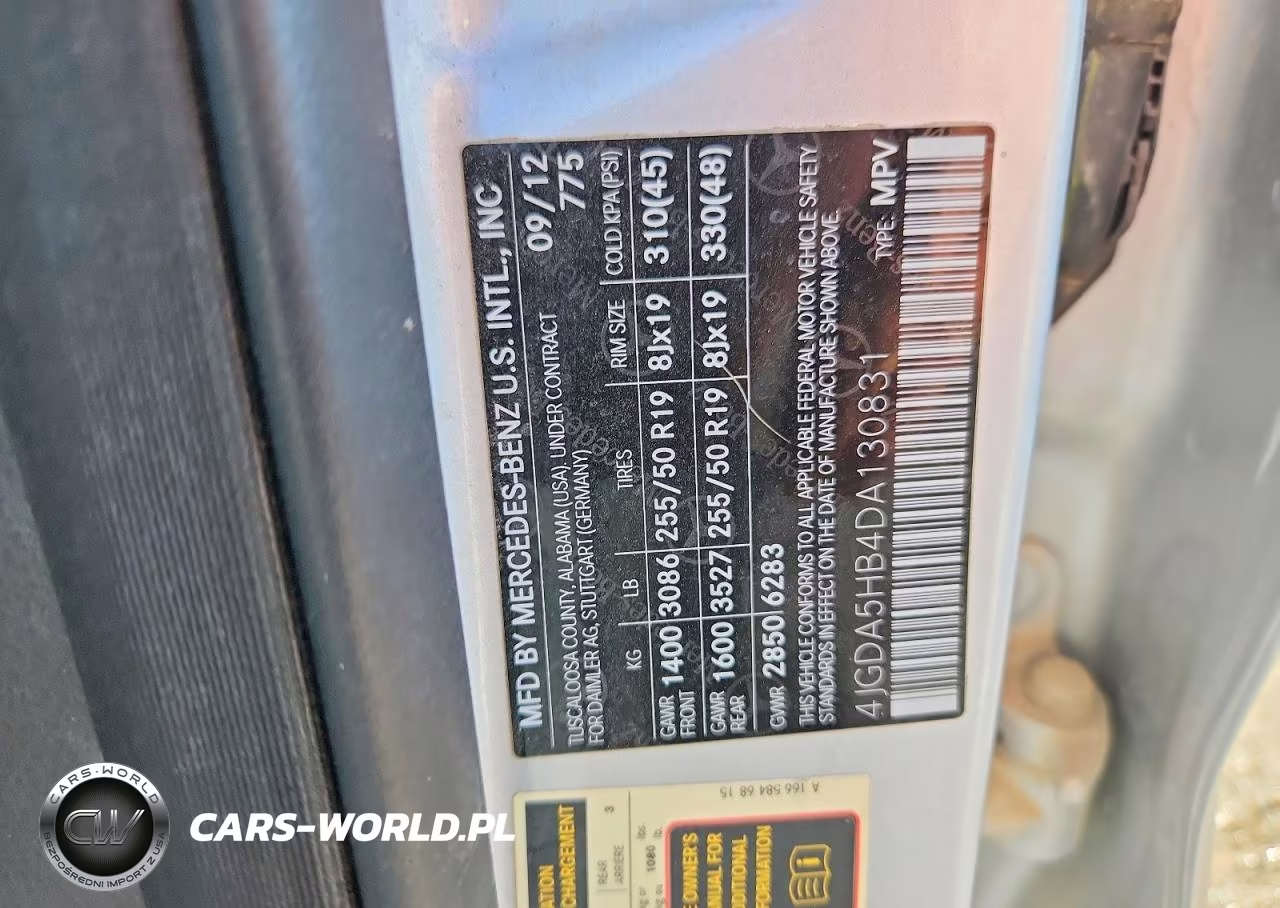 2013 Mercedes-Benz Ml 350 4Matic VIN:4JGDA5HB4DA130831 - 12