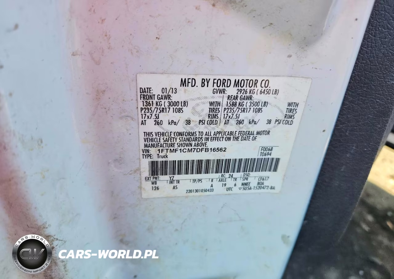 2013 Ford F150 VIN:1FTMF1CM7DFB16562 - 12