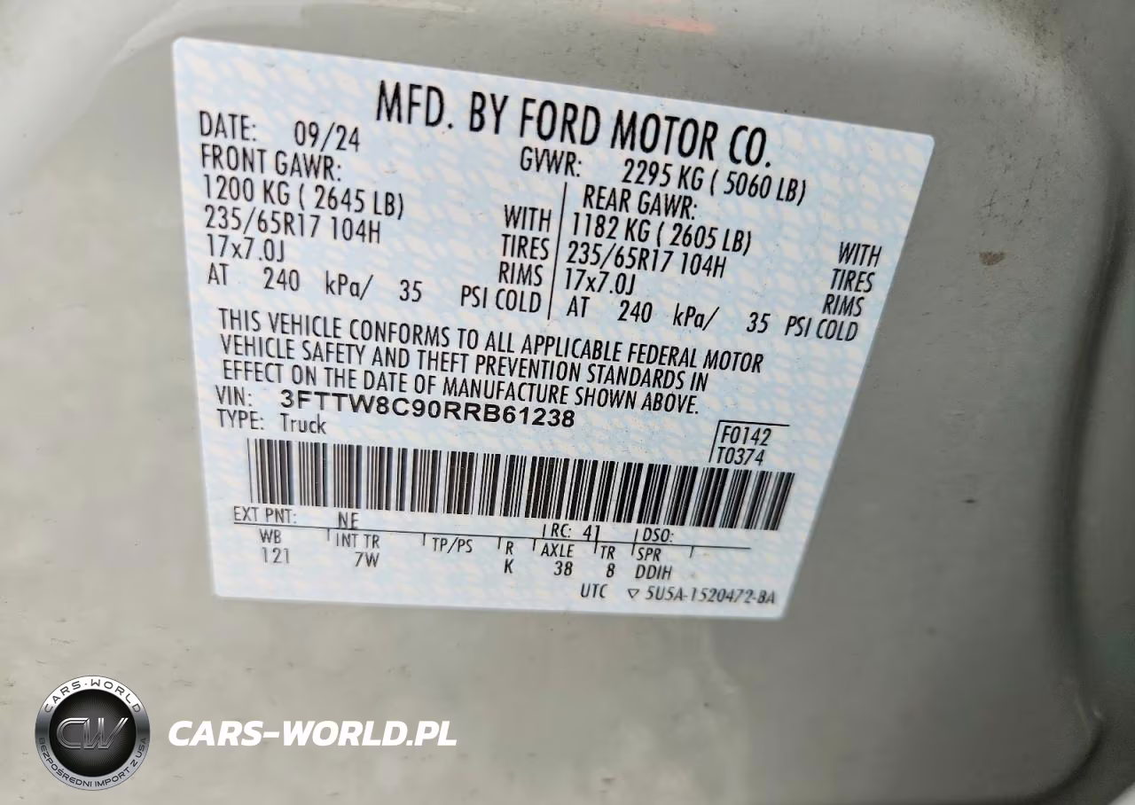 2024 Ford Maverick Xlt Tremor VIN:3FTTW8C90RRB61238 - 12