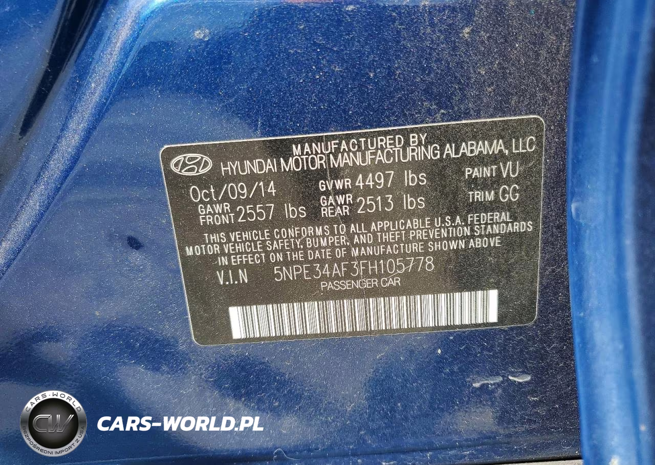 2015 Hyundai Sonata Sport VIN:5NPE34AF3FH105778 - 12