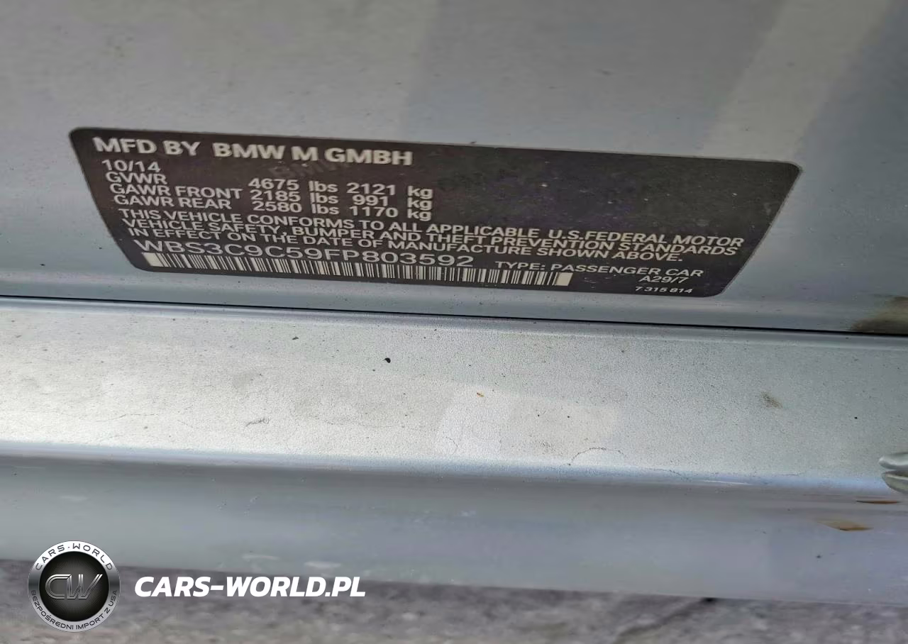 2015 BMW M3 VIN:WBS3C9C59FP803592 - 12