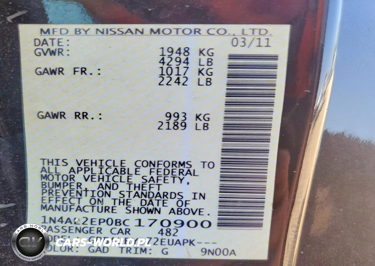 2011 Nissan Altima 2.5 S VIN:1N4AL2EP0BC170900 - 12