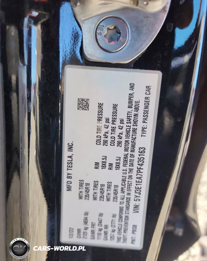 2023 Tesla Model 3 VIN:5YJ3E1EA7PF435163 - 12