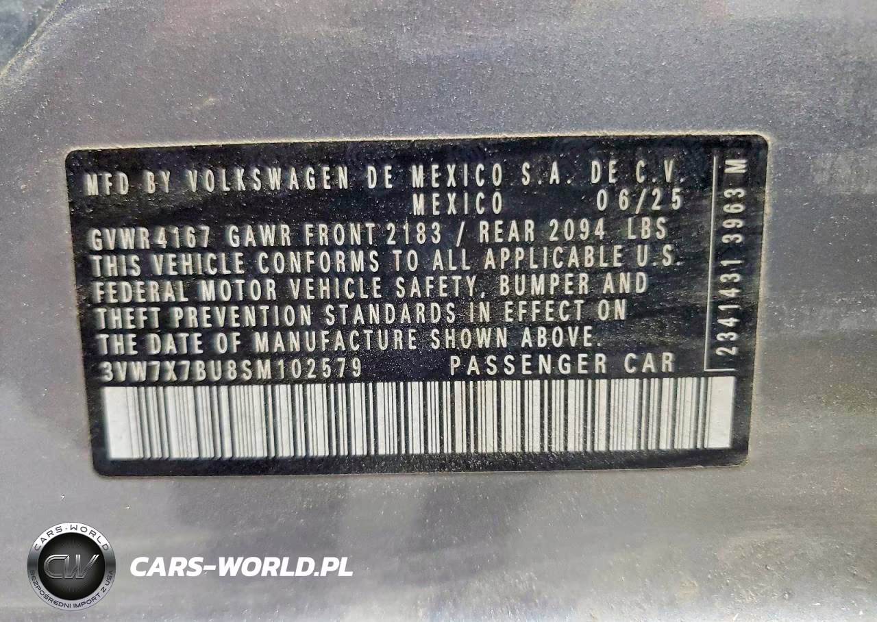 2025 Volkswagen Jetta Se VIN:3VW7X7BU8SM102579 - 13