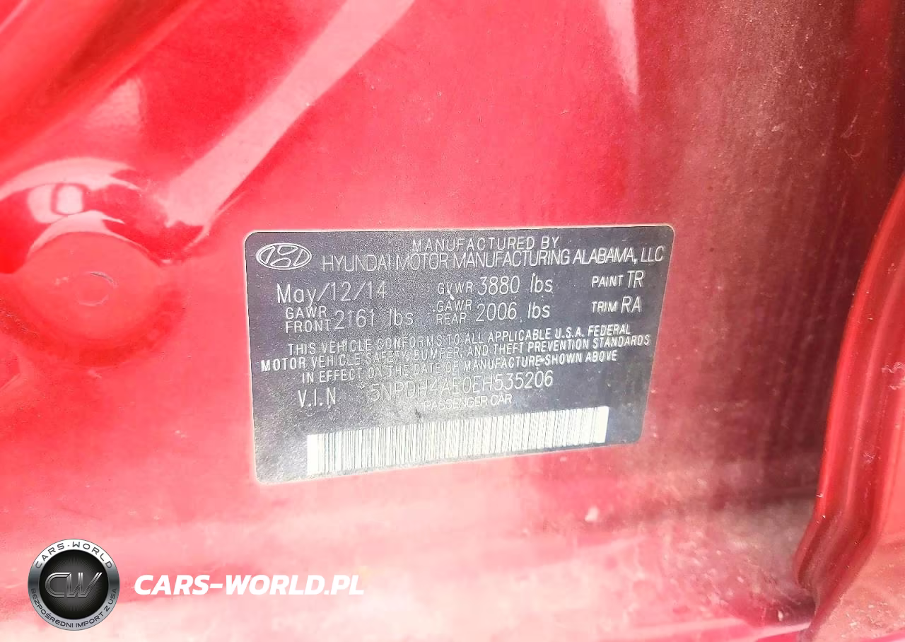 2014 Hyundai Elantra Se VIN:5NPDH4AE0EH535206 - 12