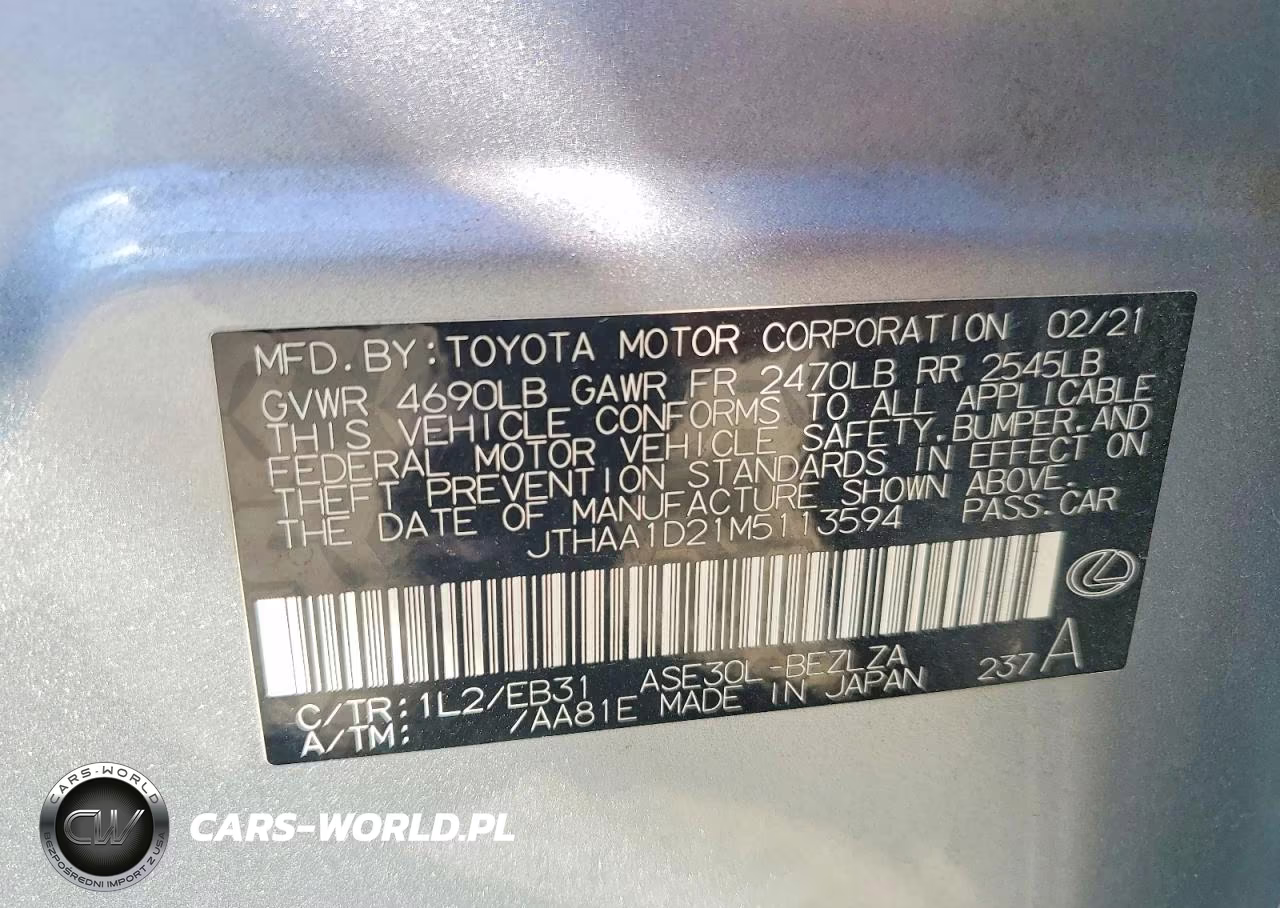 2021 Lexus Is 300 VIN:JTHAA1D21M5113594 - 12