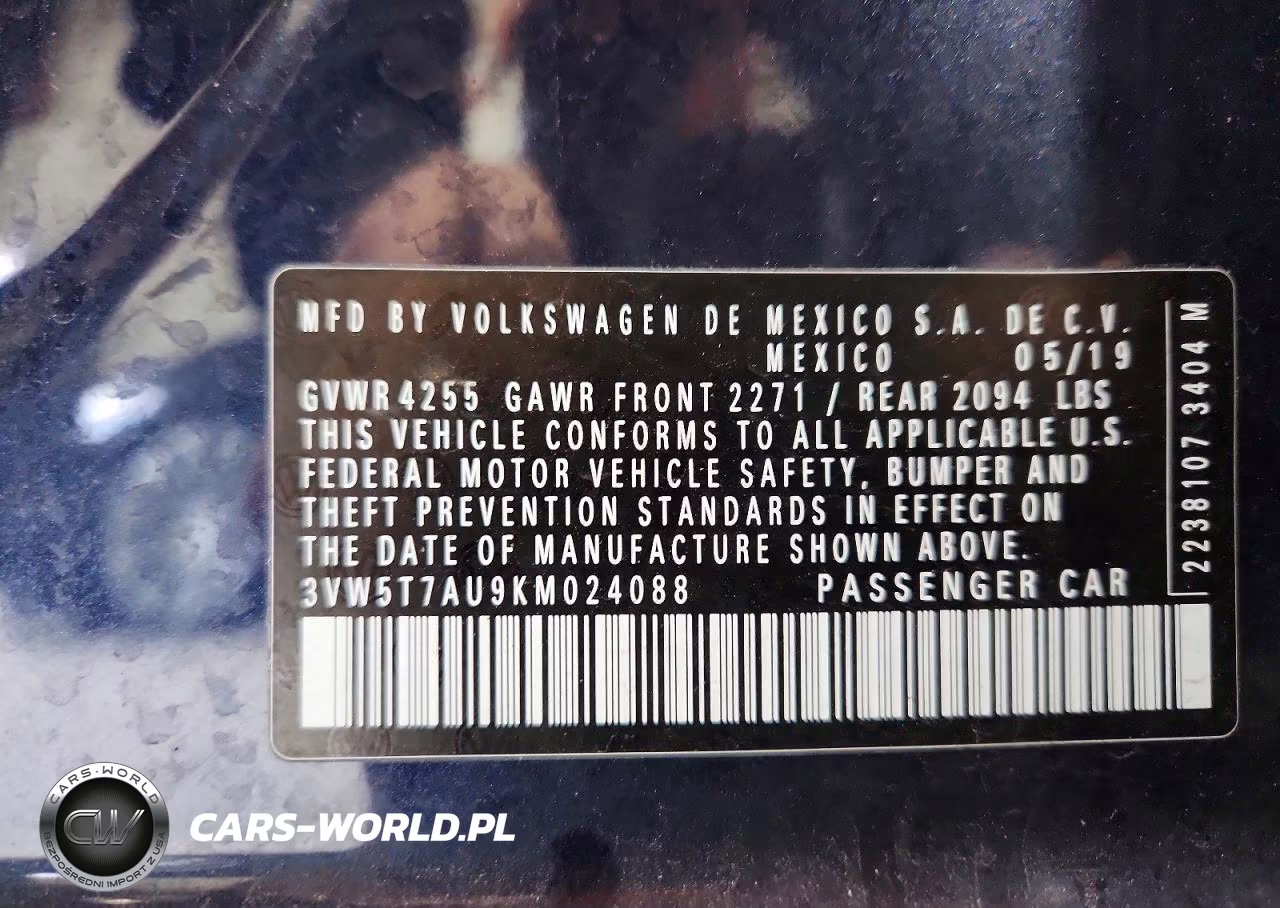 2019 Volkswagen Gti S VIN:3VW5T7AU9KM024088 - 12