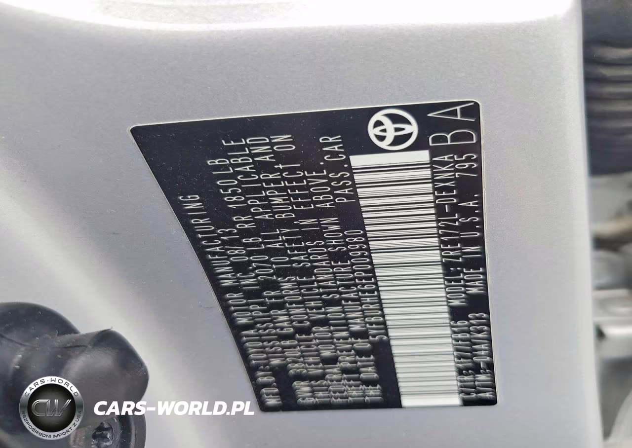 2014 Toyota Corolla Le Plus VIN:5YFBURHE6EP009980 - 12