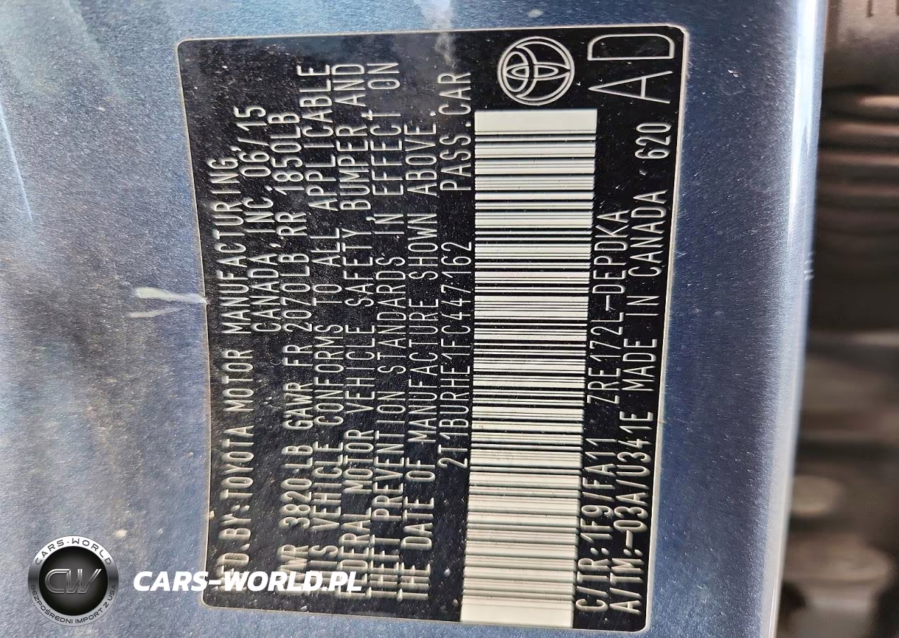 2015 Toyota Corolla L VIN:2T1BURHE1FC447162 - 12
