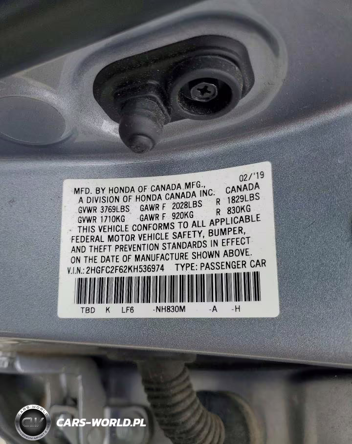 2019 Honda Civic Lx VIN:2HGFC2F62KH536974 - 13